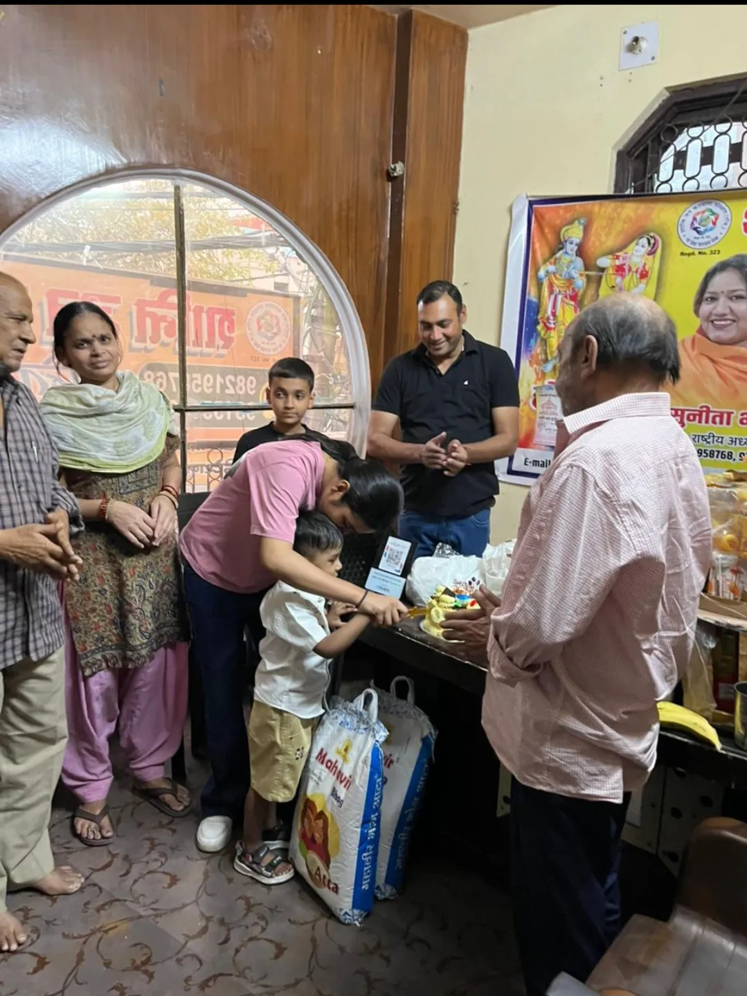 Distributing supplies at our office