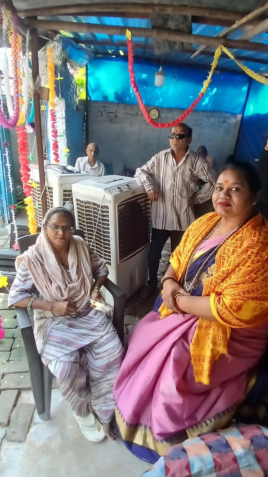 Sitting with a resident at Shanti Dham