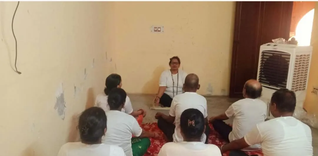 A morning yoga and meditation session